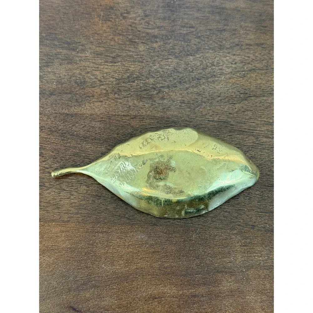 VTG 1940 Virginia Metalcrafters Solid‎ Brass Hydrangea Leaf 6